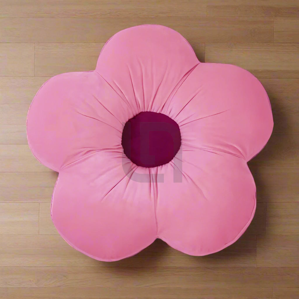 Premium Flower Shape Velvet Floor Cushions – Pink Floor Cushions