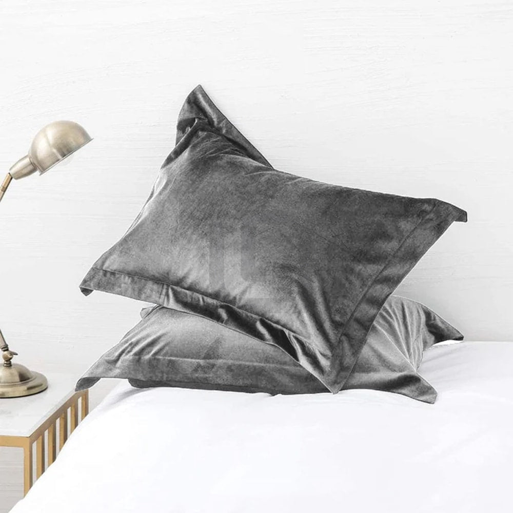 Premium Hotel Style Velvet Pillow Covers - Grey