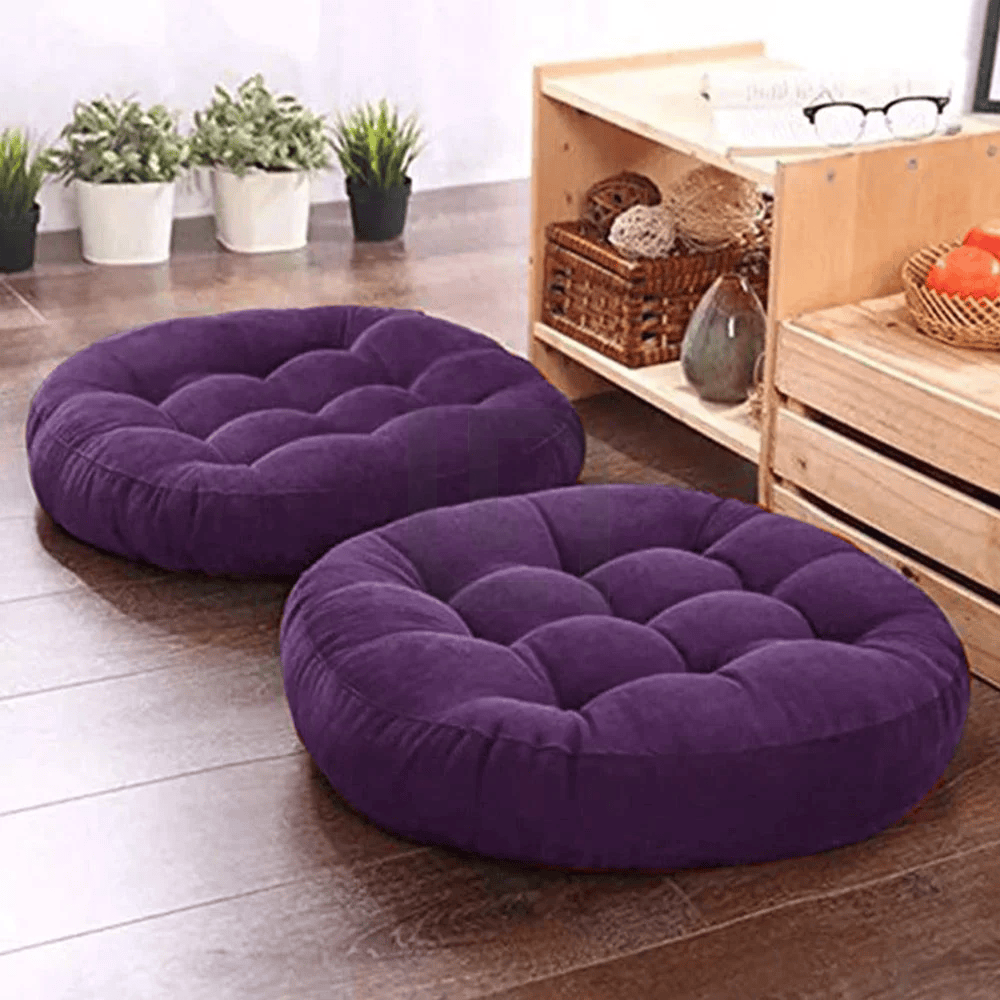 Round-Shape-Velvet-Floor-Cushions-Magenta