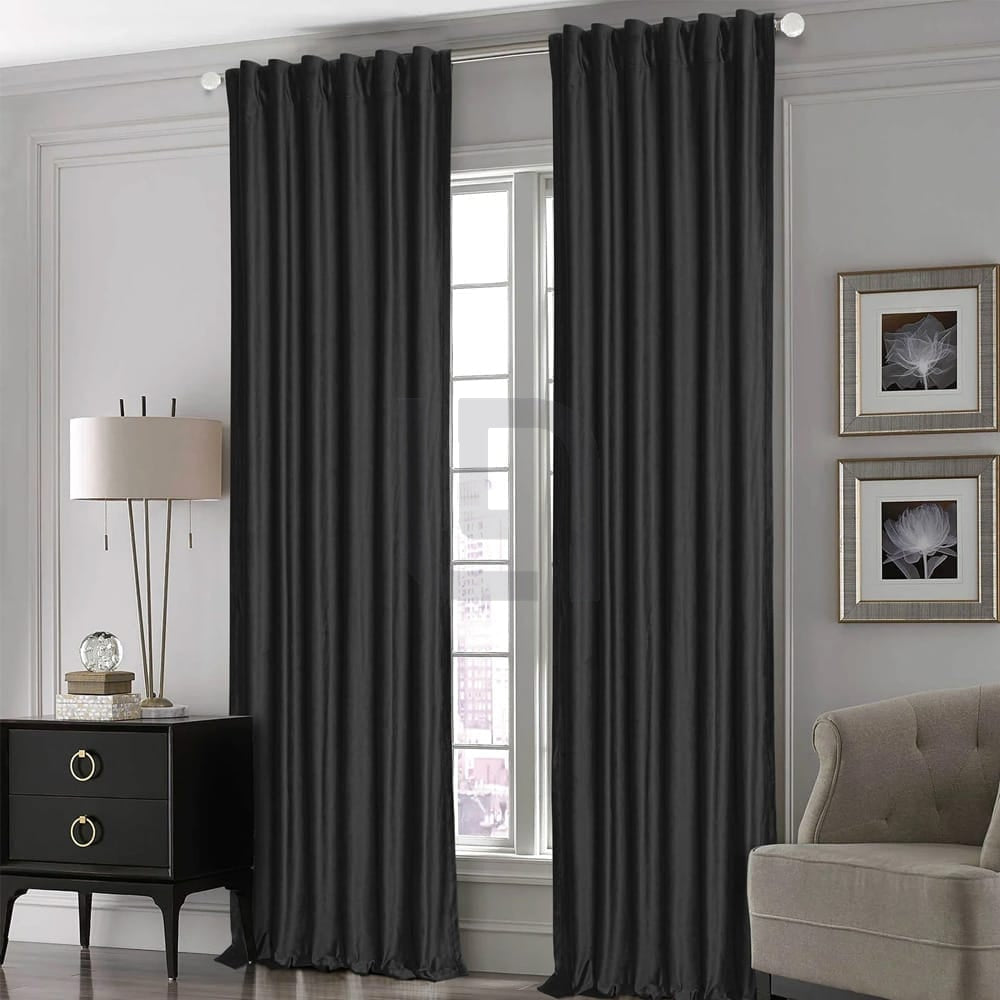 Black Silk Curtains