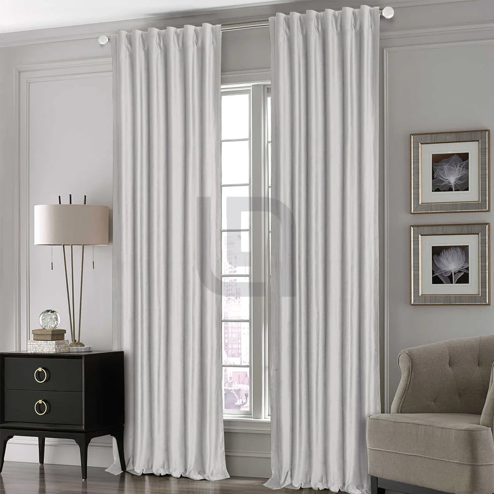 Silver Grey Silk Curtains