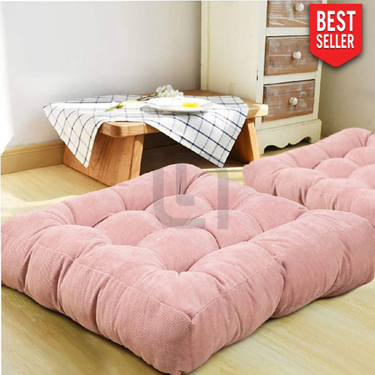 Square Shape Velvet Floor Cushions – Coral