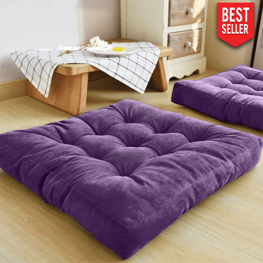 Square-Shape-Velvet-Floor-Cushions-Magenta