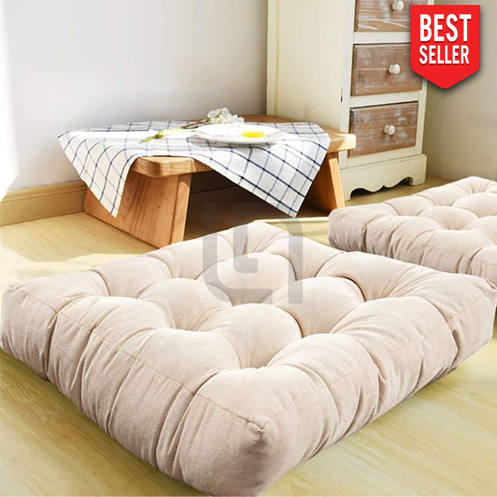 Square Shape Velvet Floor Cushions – Pearl