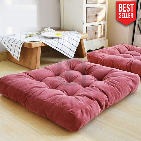 Square Shape Velvet Floor Cushions – Pink