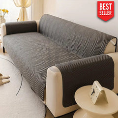 Premium Ultrasonic Quilted Sofa Cover - Grey
