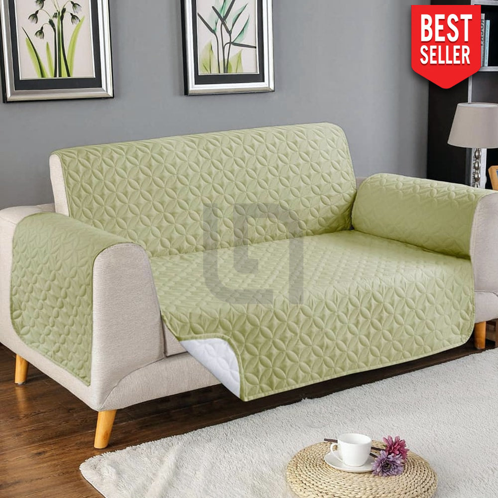 Ultrasonic Quilted Sofa Cover Yellow Green