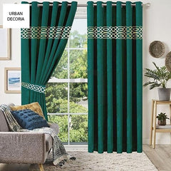 Premium Velvet Curtain Panels - Green