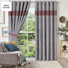 Premium Velvet Curtain Panels - Grey