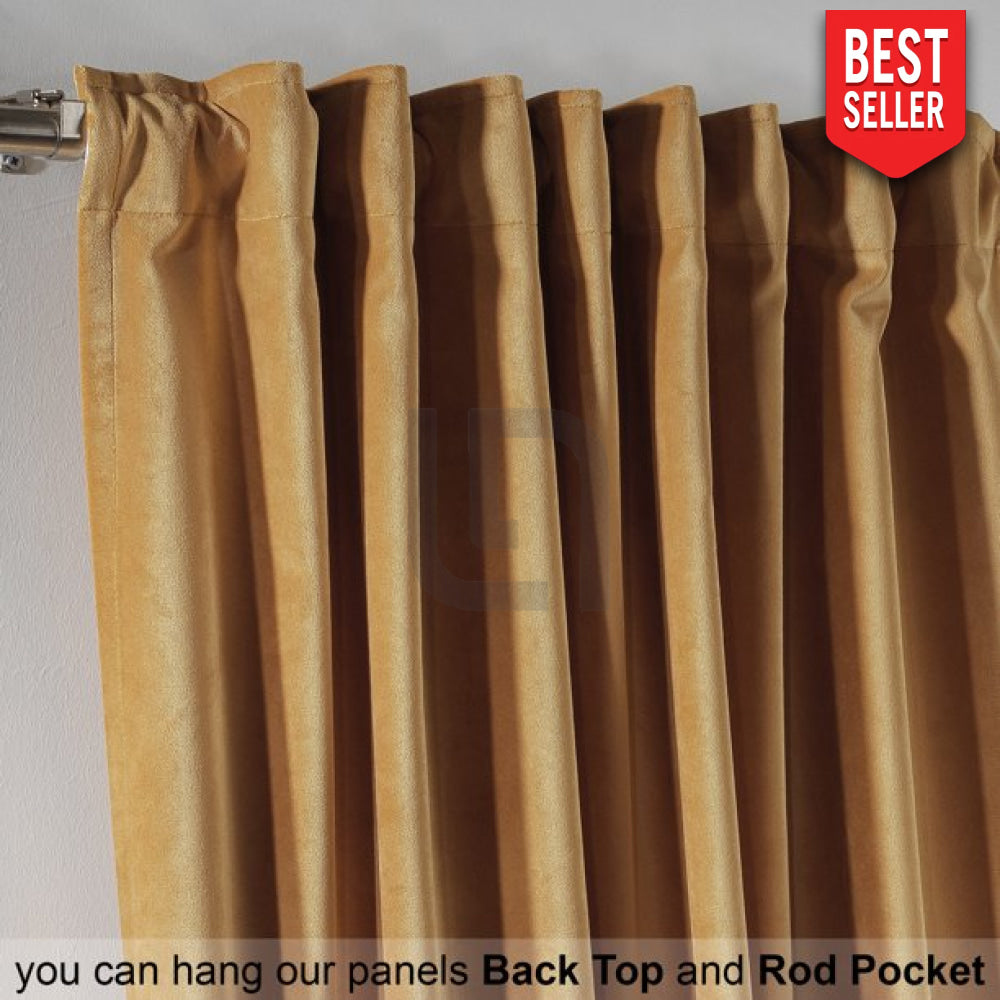 apricot gold velvet curtians