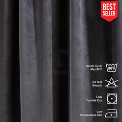 charcoal velvet curtain