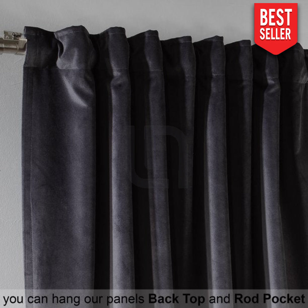 charcoal velvet curtains
