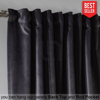 charcoal velvet curtains
