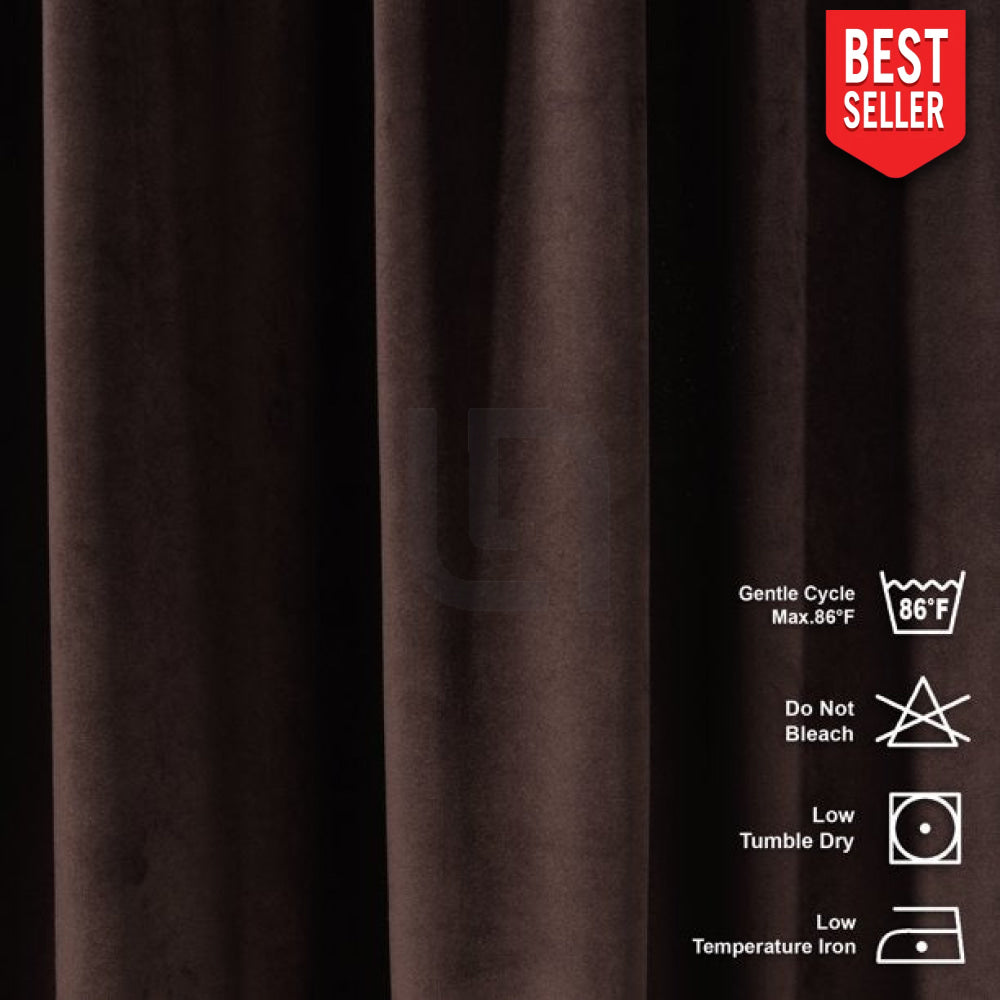 dark brown velvet curtains