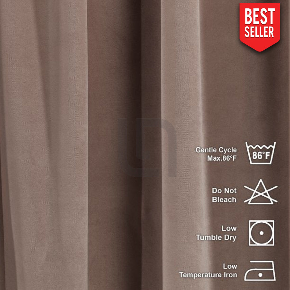 golden brown velvet curtain