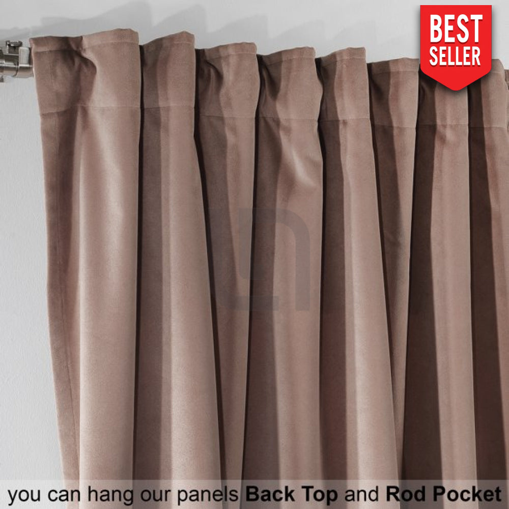 golden brown velvet curtains