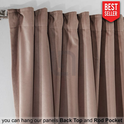 golden brown velvet curtains