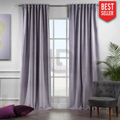 velvet curtains - heather purple