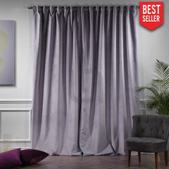 velvet curtain - heather purple