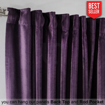 magenta velvet curtains