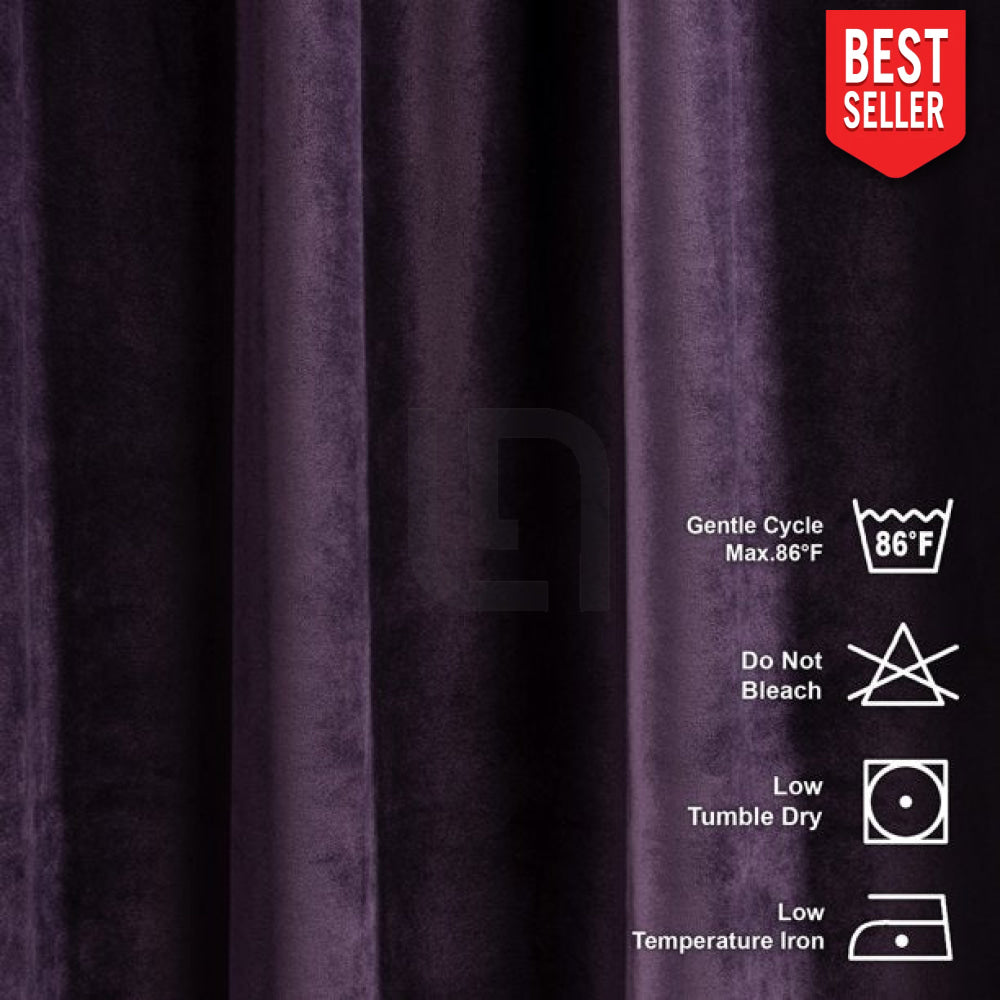 magenta velvet curtain