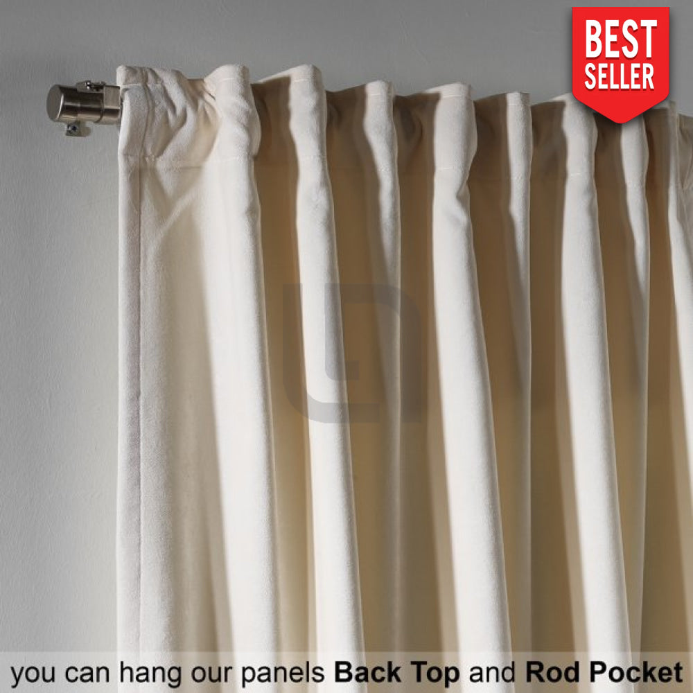 off white velvet curtains
