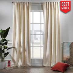 velvet curtains off white