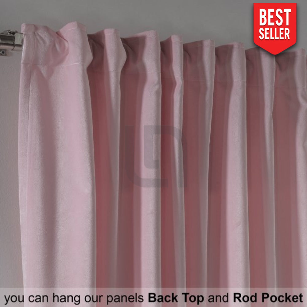 pink velvet curtains