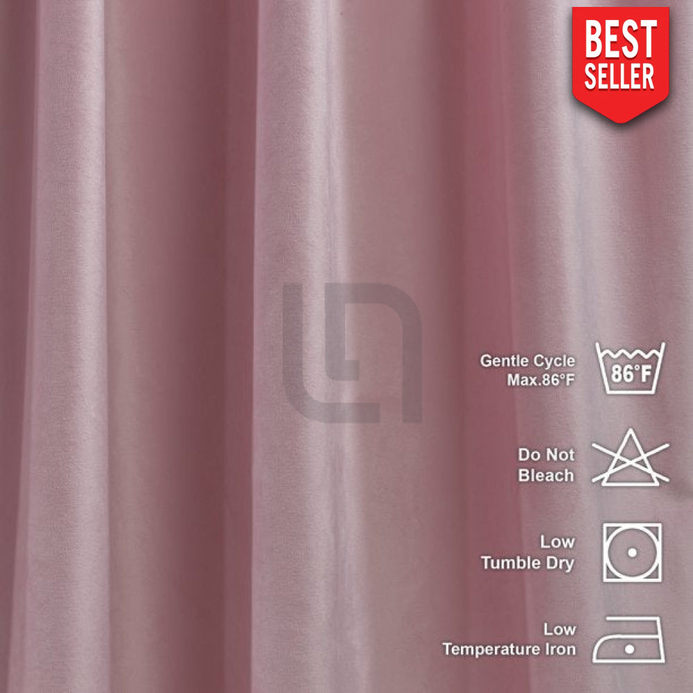 pink velvet curtain