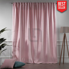 velvet curtains - pink
