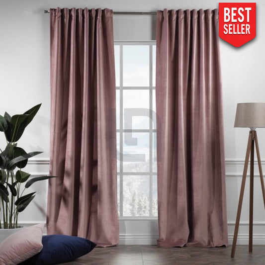 velvet curtains rose gold