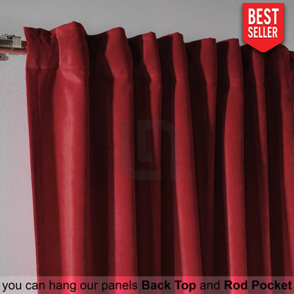 scarlet velvet curtains