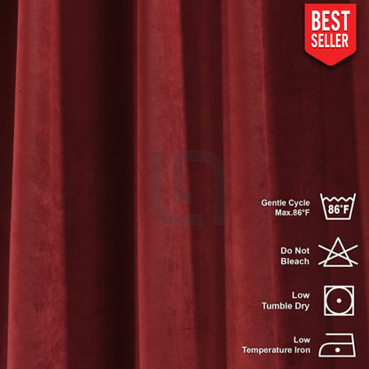 scarlet velvet curtain