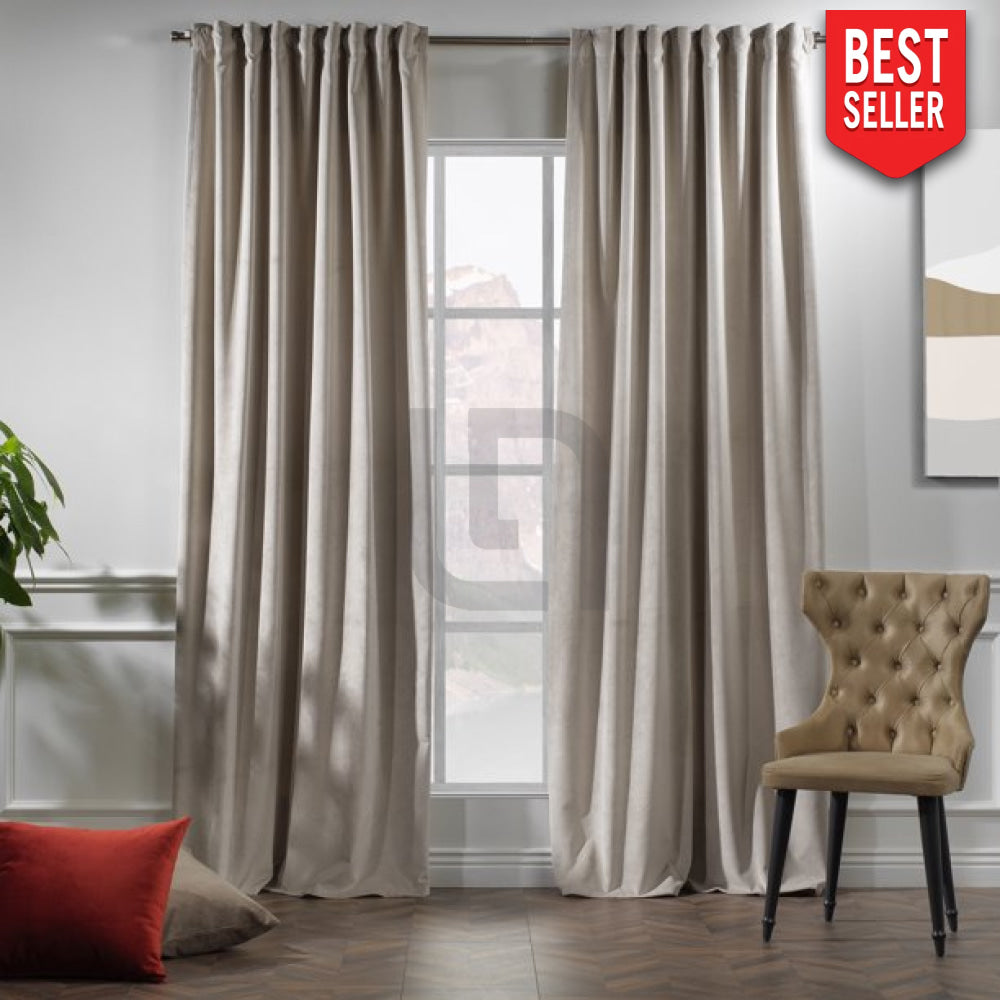 velvet curtains seashell