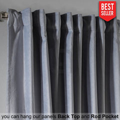 Premium Velvet Curtain Panels For Office & Home - Silver