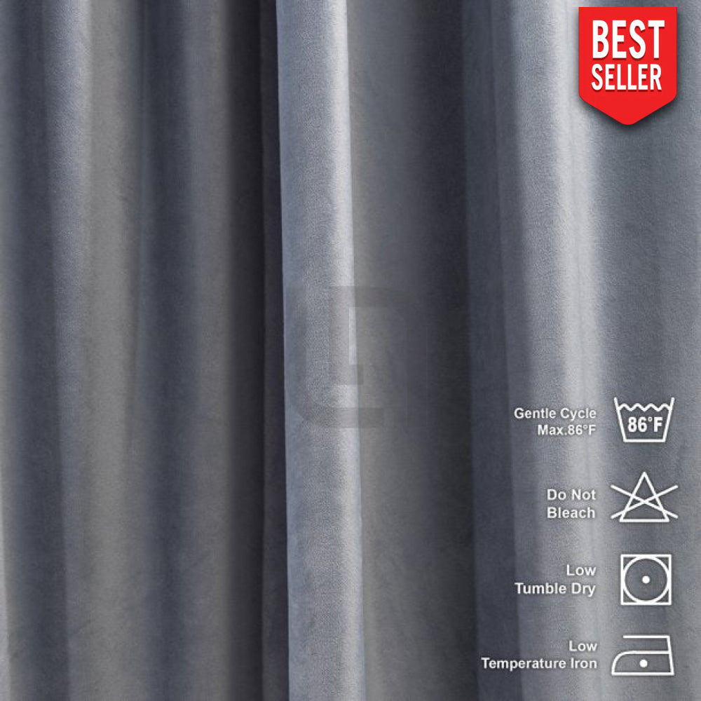 silver velvet curtian