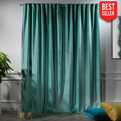 velvet curtain - teal