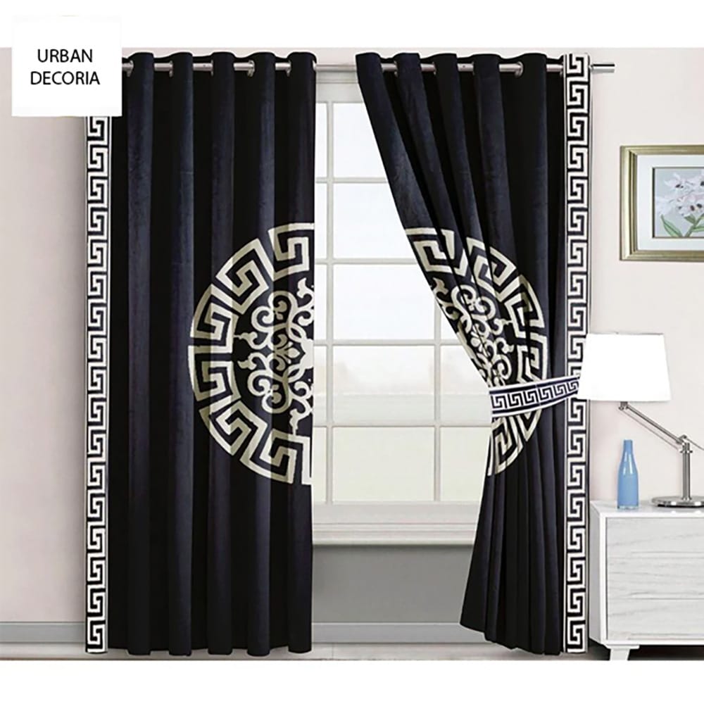 premium velvet curtain - black