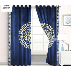 velvet curtain - blue