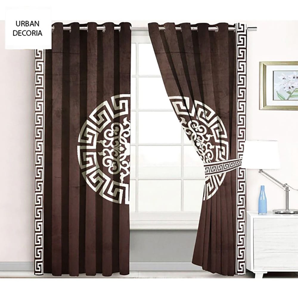 velvet curtain - brown