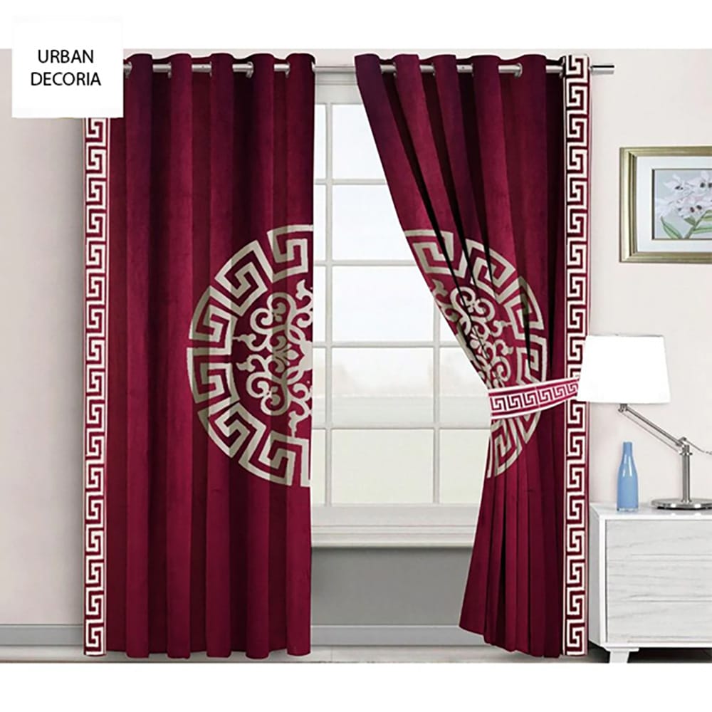 velvet curtain - maroon