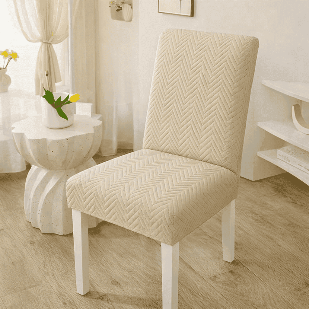 quilted chair cover - beige