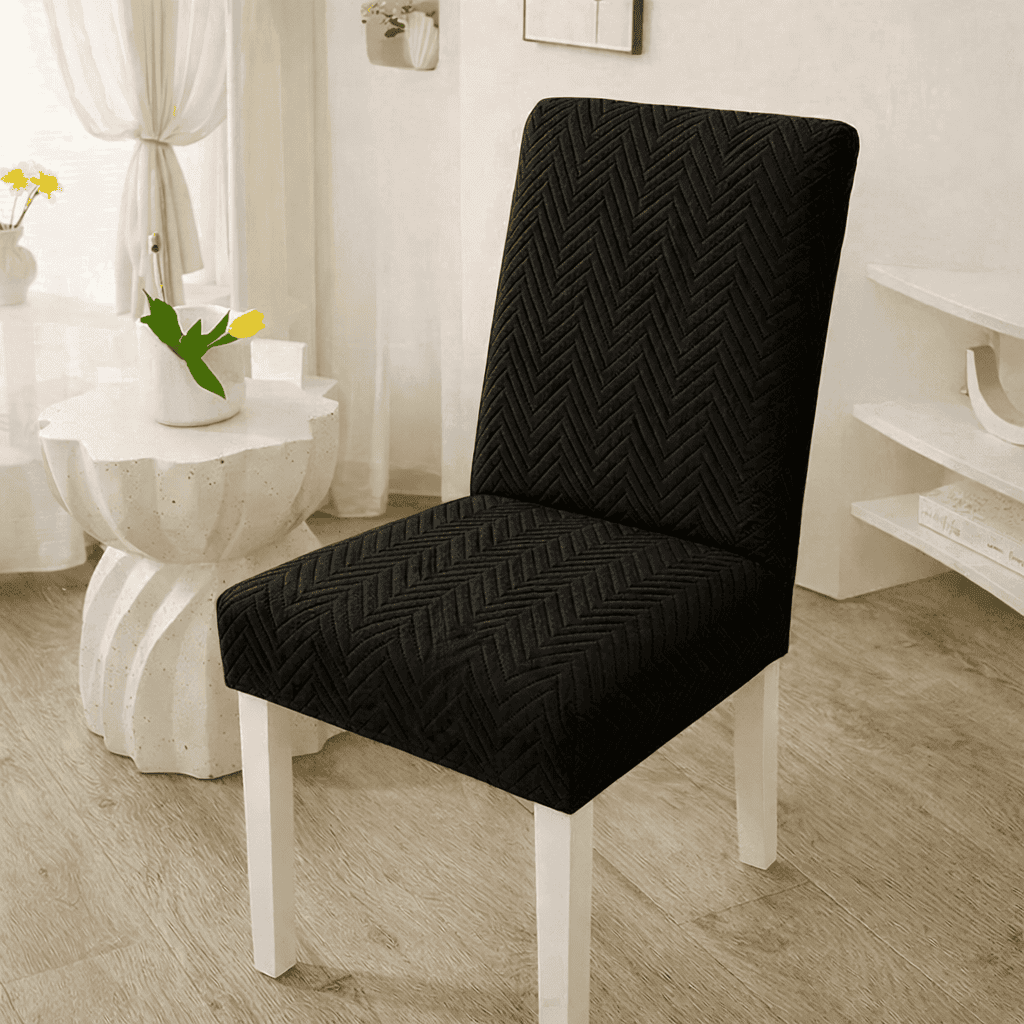 quilted chair cover - black