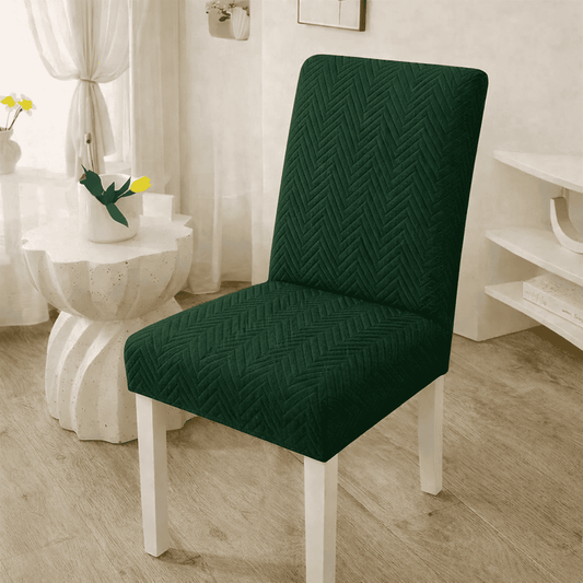 quilted chair cover - dark green