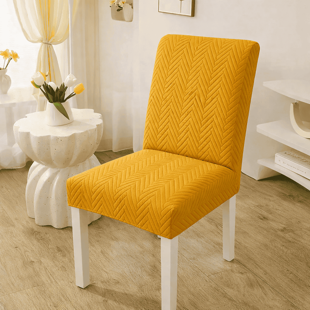 quilted chair cover - golden