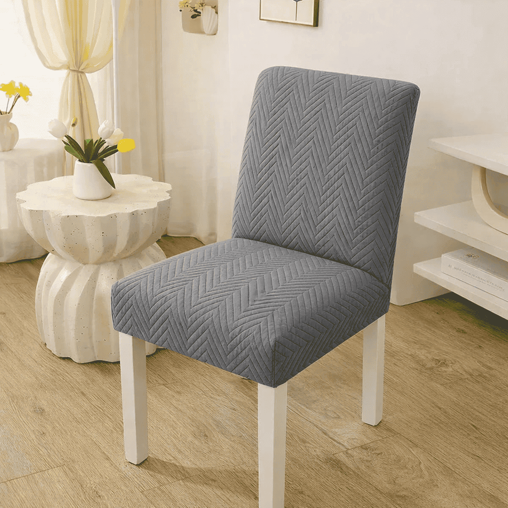 quilted chair cover - grey
