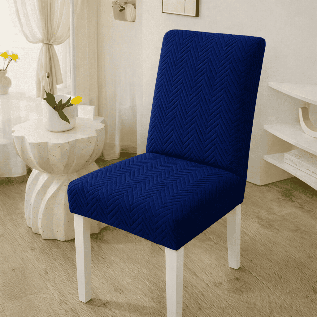 quilted chair cover - navy blue
