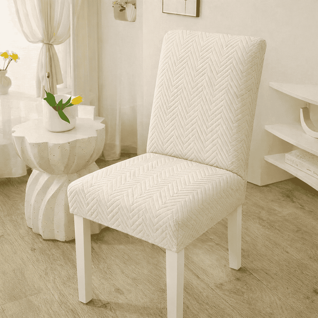 quilted chair cover - off white