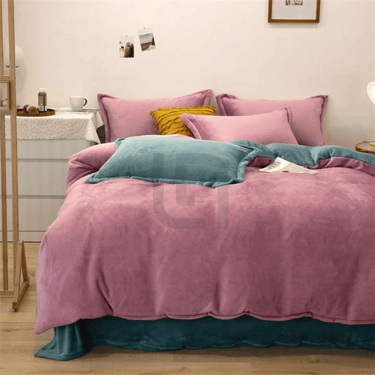 Reversible Duvet Cover - Rose Pink Teal