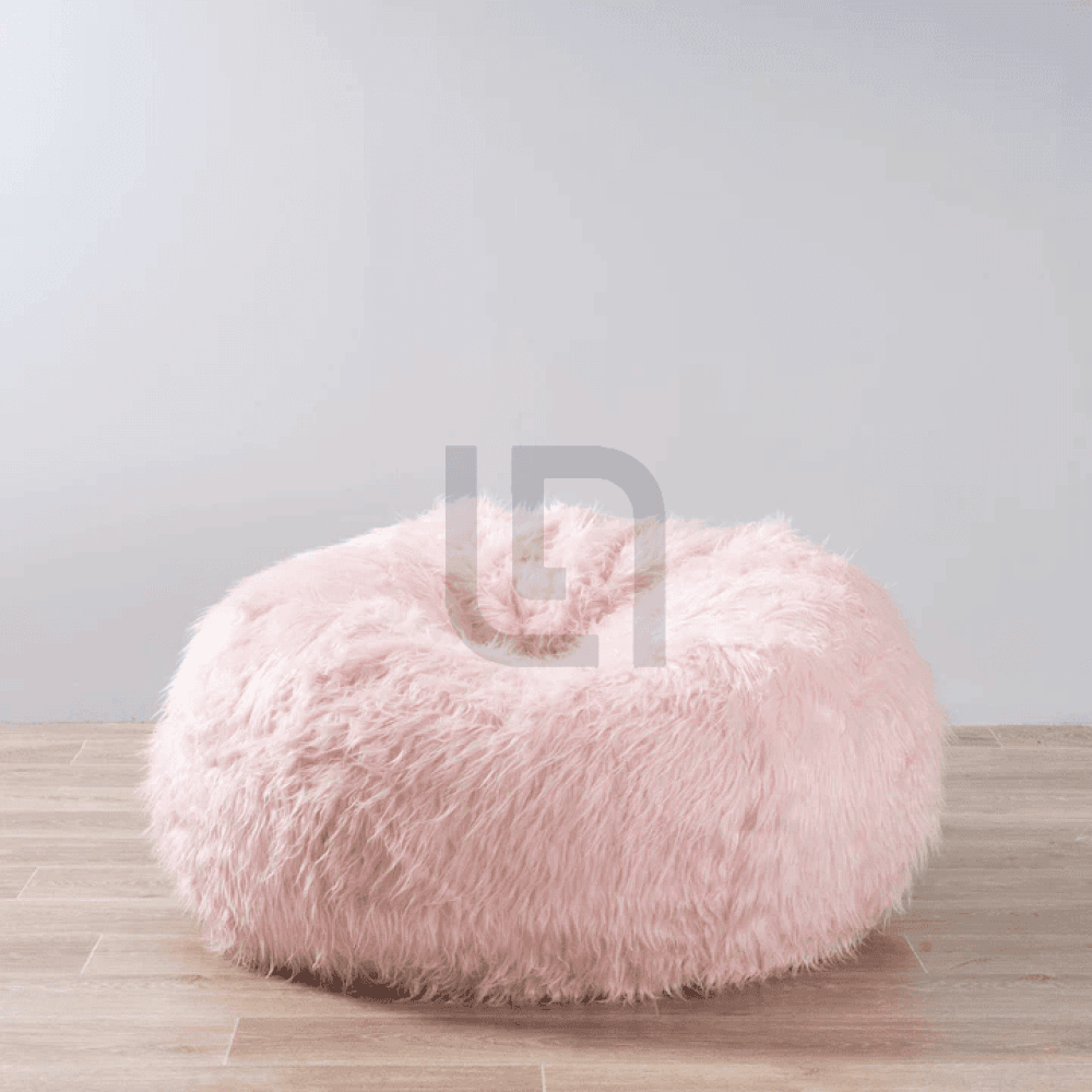 Shaggy Faux Fur Ottoman Bean Bag Stool - Pink Bags